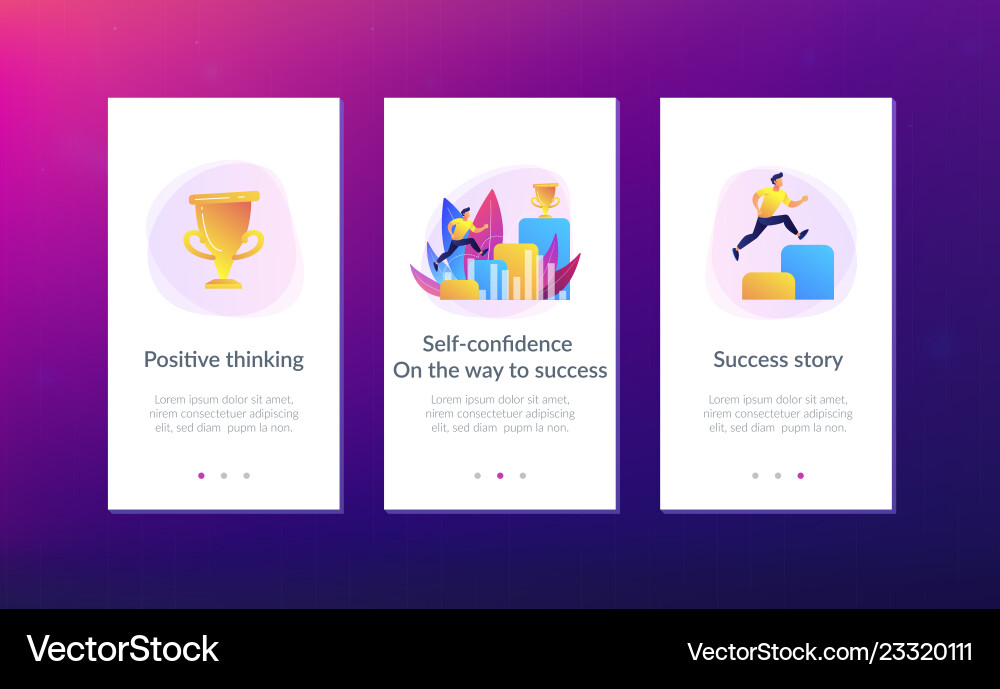 On the way to success app interface template On the way to success app interface template Vector Image