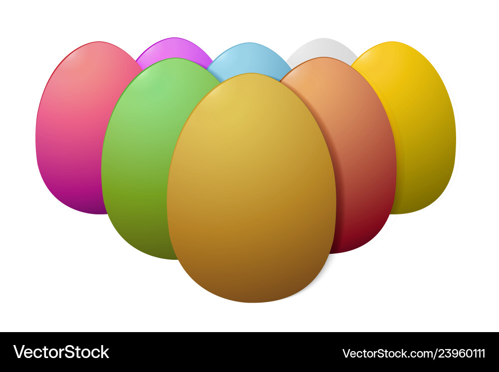 Painted easter eggs on white background isolated Painted easter eggs on white background isolated vector image