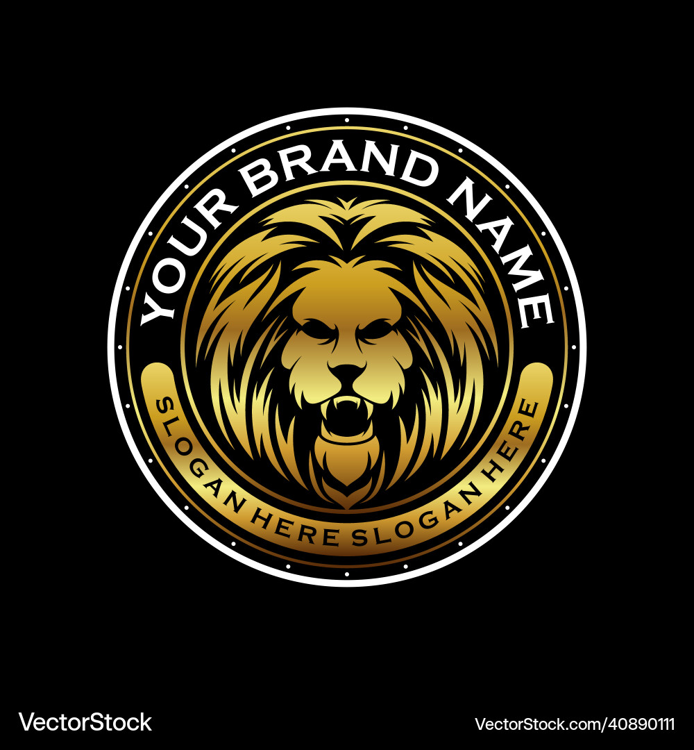 Powerful Lion Logo Template Vector Image