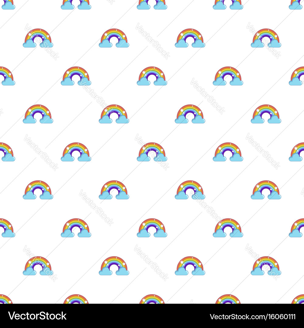 Rainbow with clouds pattern Vector Image