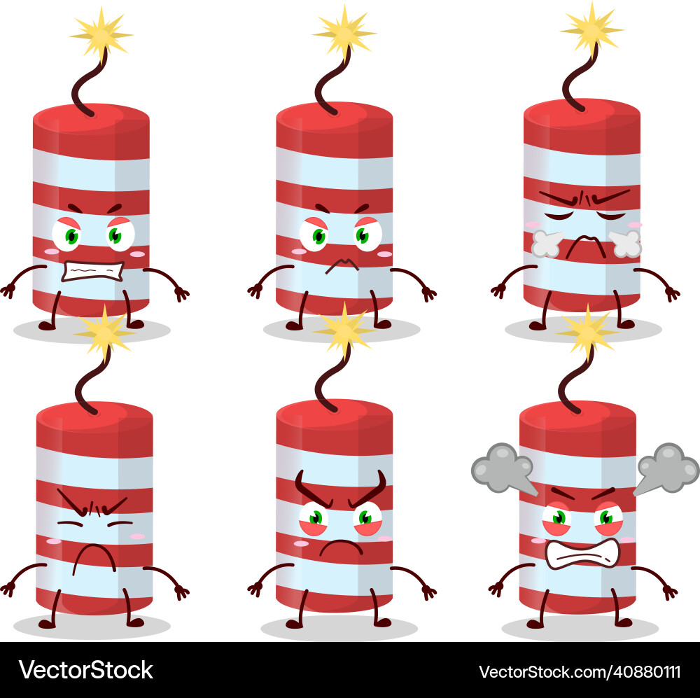 Red firecracker cartoon character with various Red firecracker cartoon character with various Vector Image