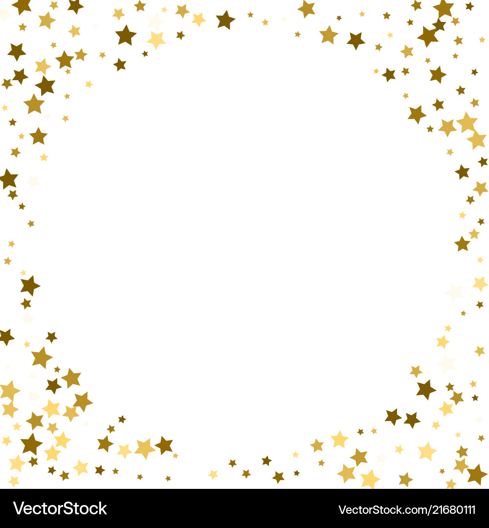Round gold frame or border of random scatter vector image
