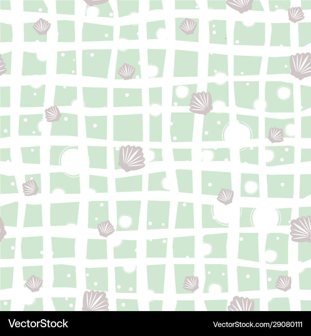 Seamless pattern with seashell on black Seamless pattern with seashell on black Vector Image