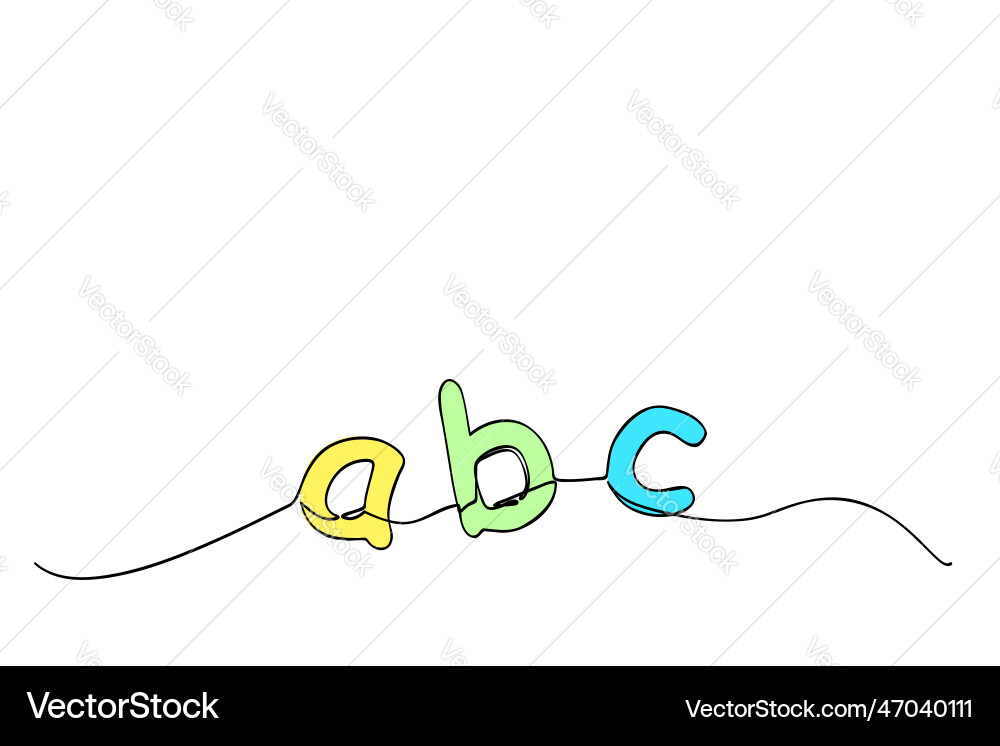 Sketch alphabet lowercase a b c single line vector image