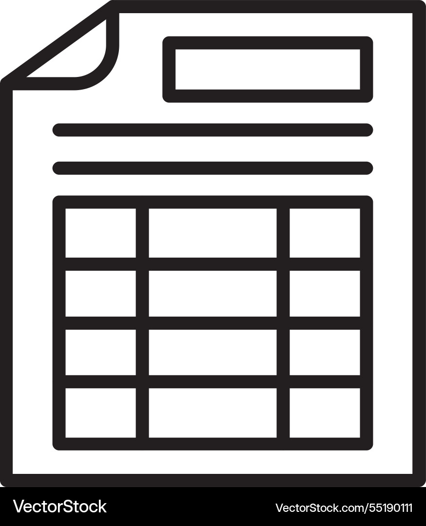 Spreadsheet line icon design Vector Image