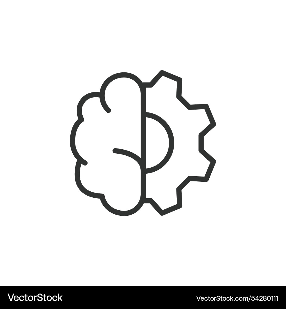 Technical brain icon in line design Technical brain icon in line design vector image