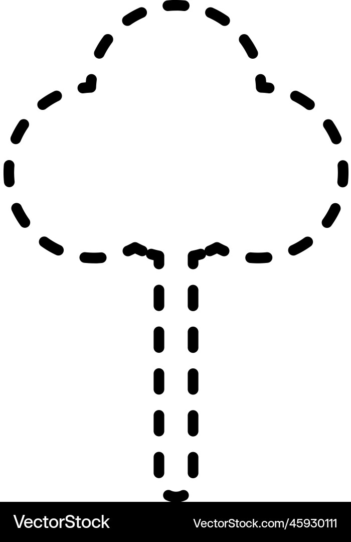 Tracing lines dotted tree outline shape vector image
