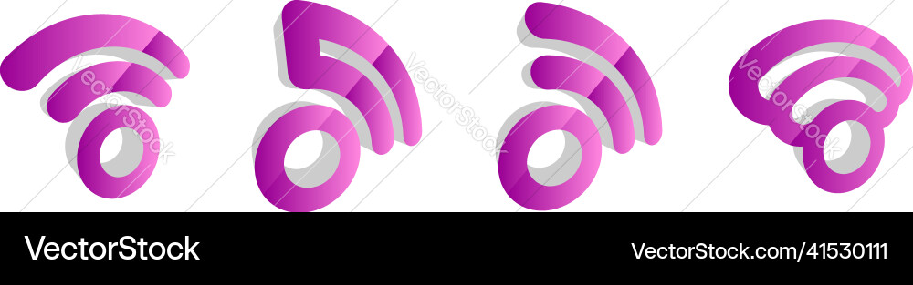 Wireless cordless signal internet wifi shape icon vector image