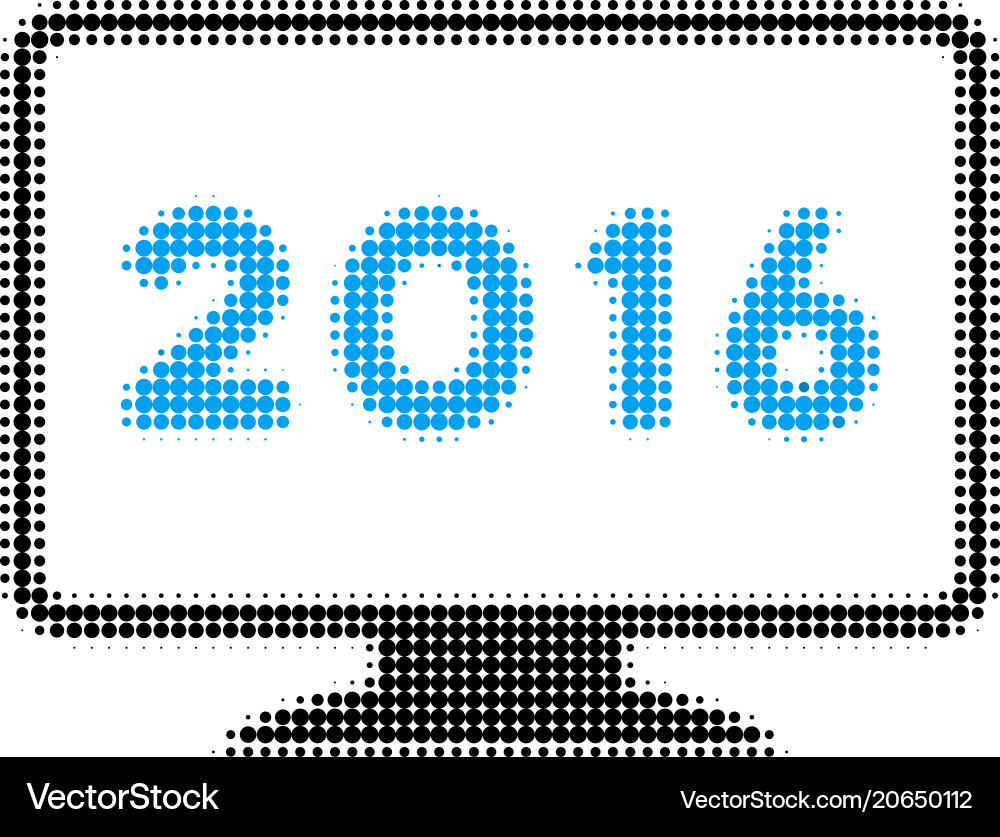 2016 display halftone icon 2016 display halftone icon vector image