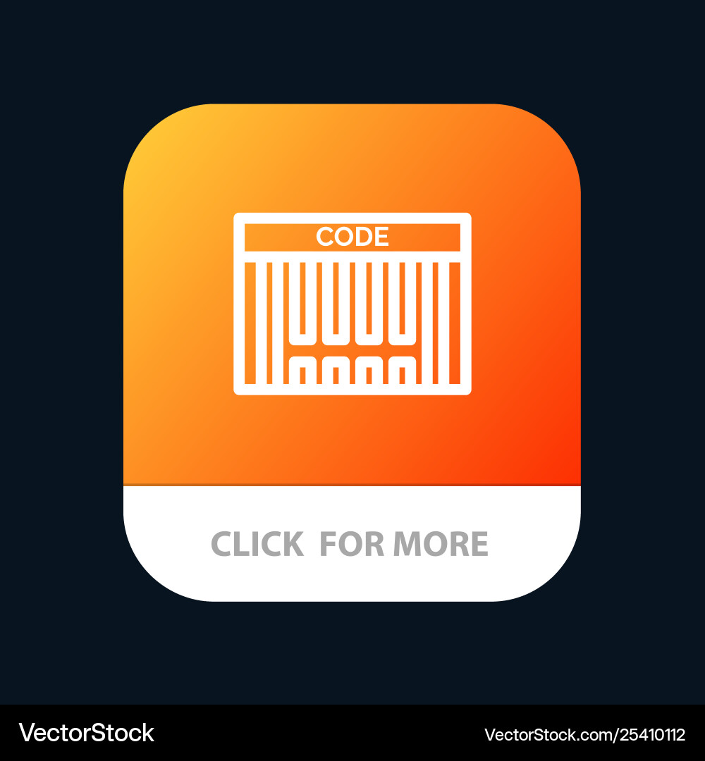Bar barcode code shopping mobile app button Bar barcode code shopping mobile app button vector image