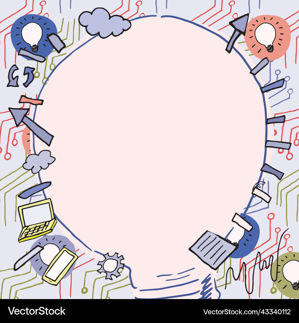 Big lightbulb drawing with important messages Vector Image
