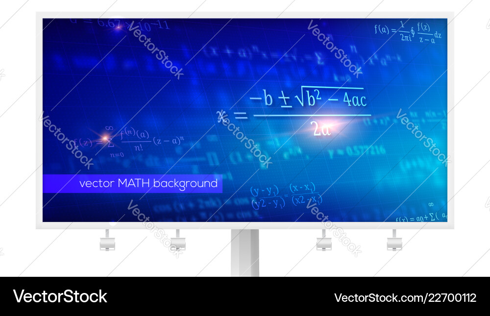 Billboard with mathematical formulas Billboard with mathematical formulas vector image