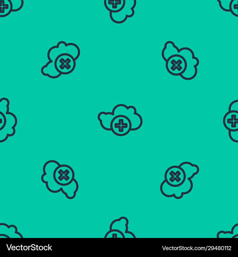 Blue line add cloud icon isolated seamless pattern Blue line add cloud icon isolated seamless pattern vector image