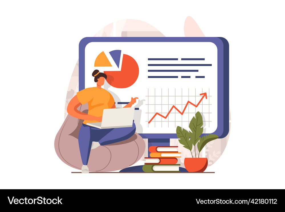 Business process web concept in flat design Business process web concept in flat design vector image