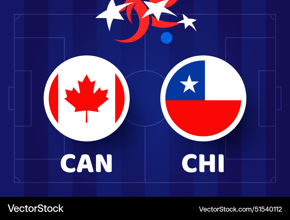 Canada vs chile football america 2024 match Vector Image
