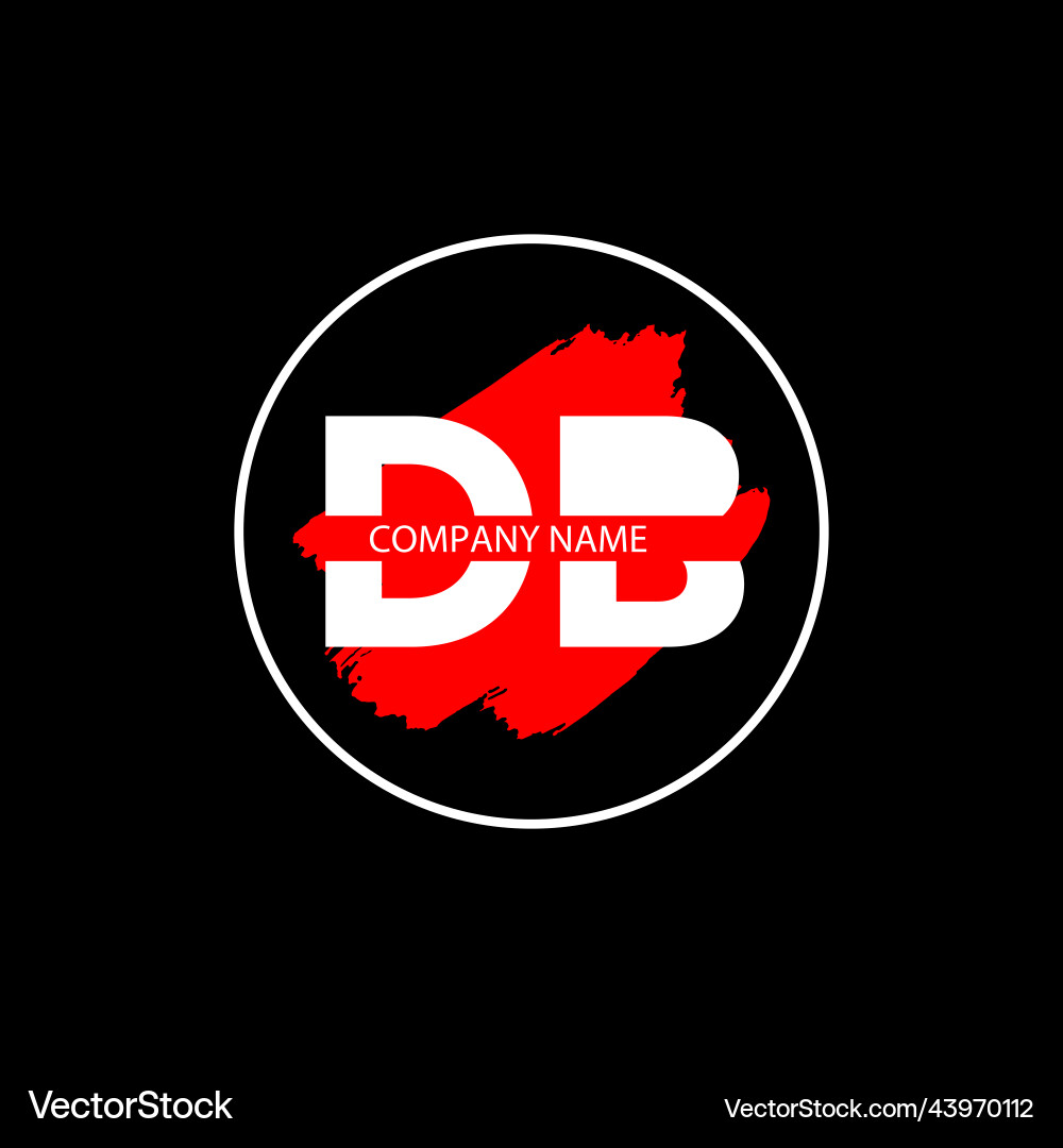Db letter simple brush monogram logo linked Vector Image