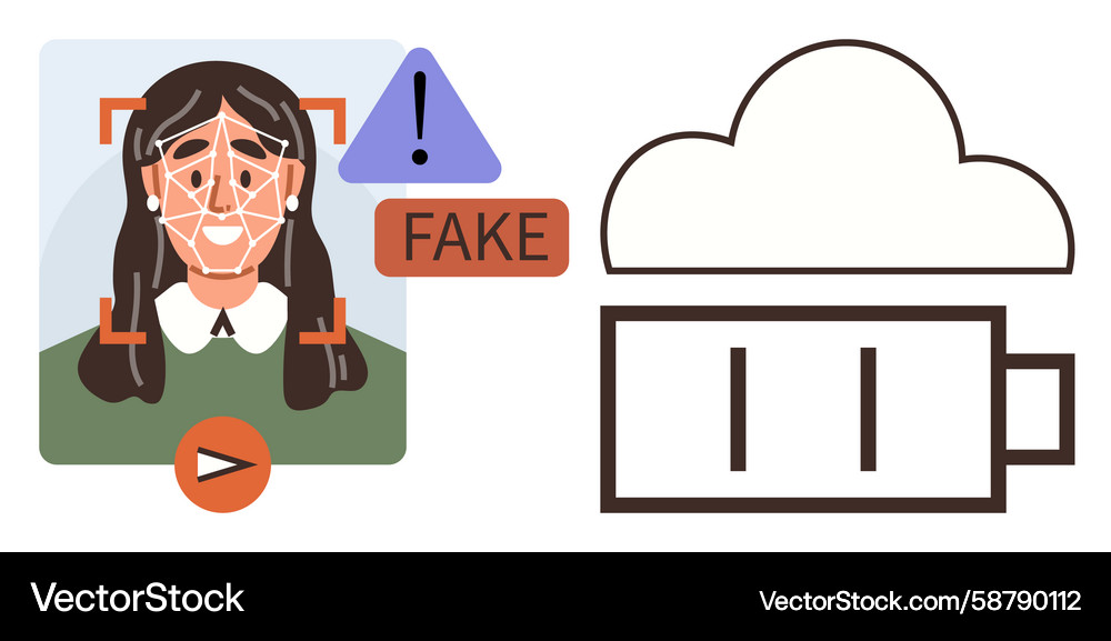 Deepfake detection with artificial intelligence Deepfake detection with artificial intelligence Vector Image