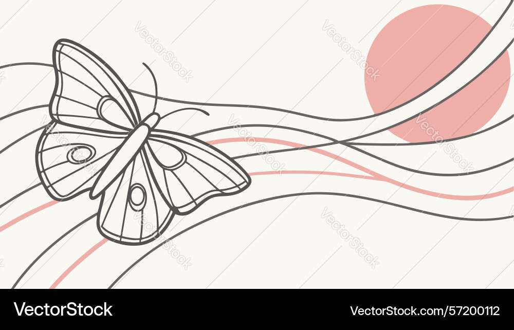 Elegant butterfly on dynamic abstract background vector image