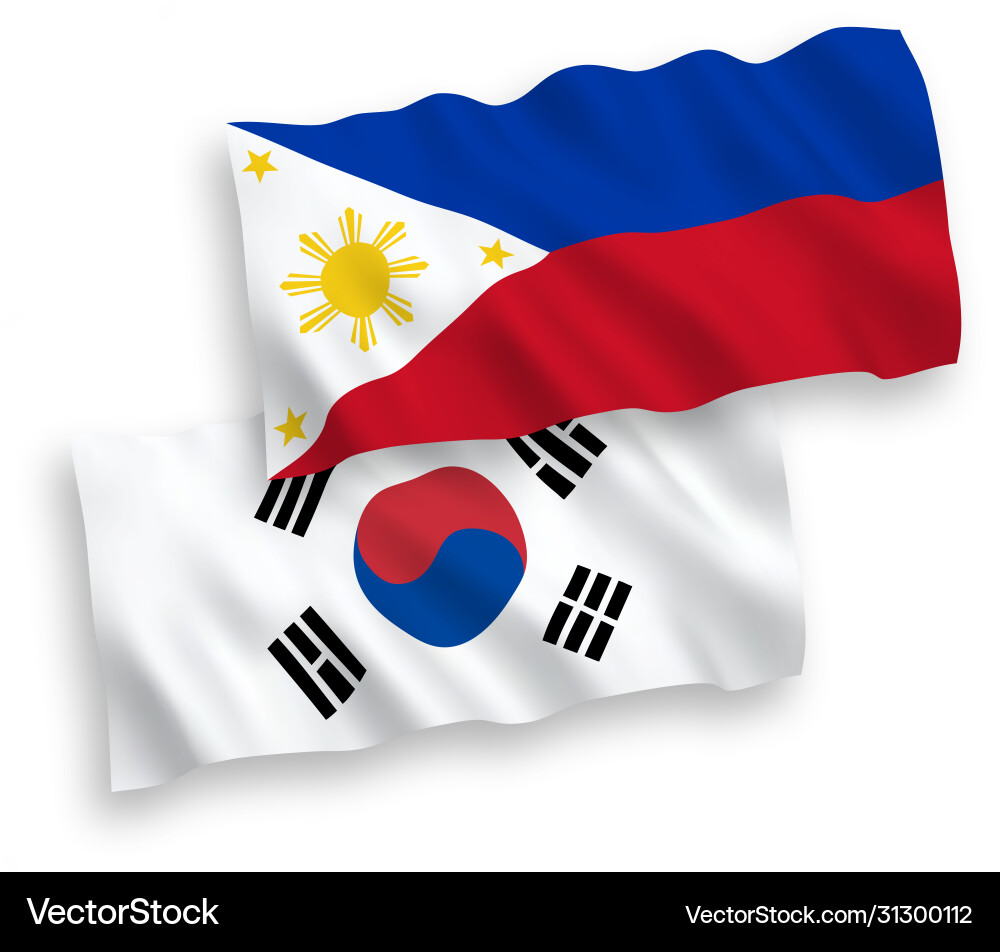 Flags south korea and philippines on a white Flags south korea and philippines on a white vector image