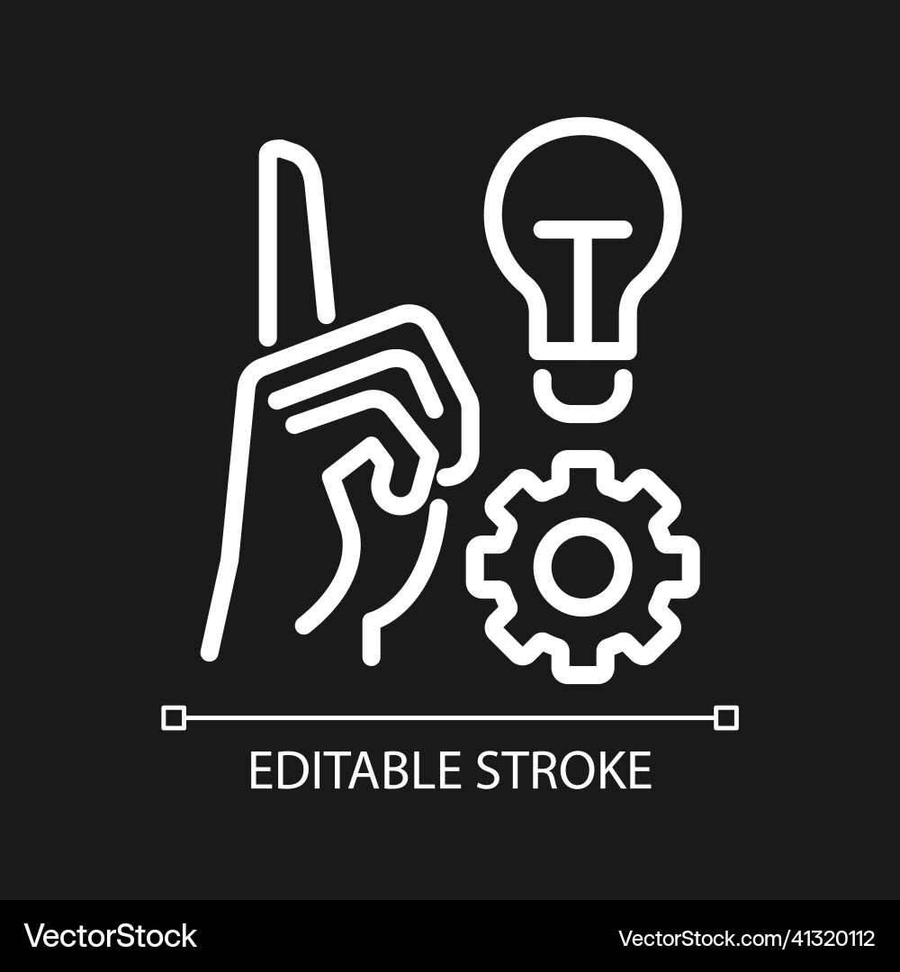 Generate new idea pixel perfect white linear icon Vector Image
