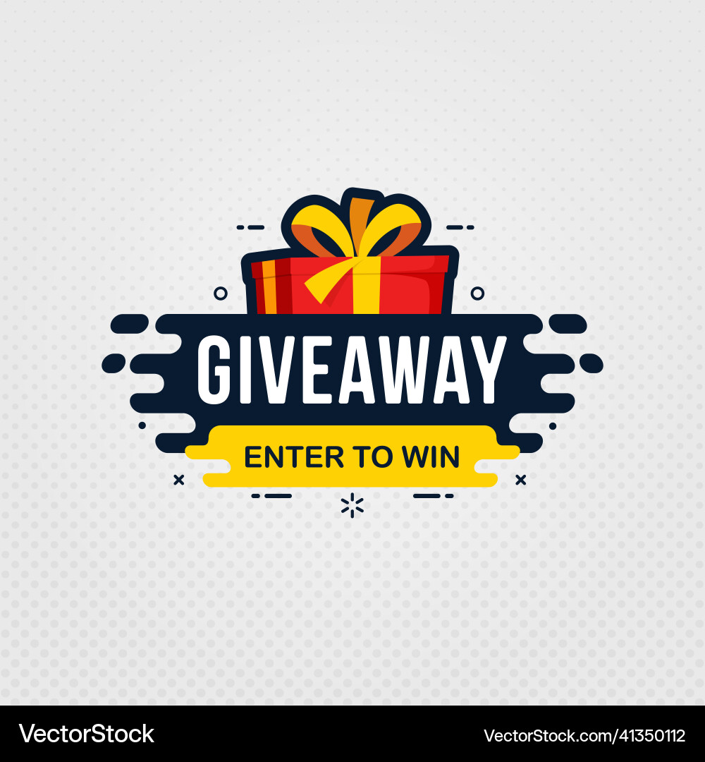 Giveaway and enter to win banner sign design Giveaway and enter to win banner sign design vector image
