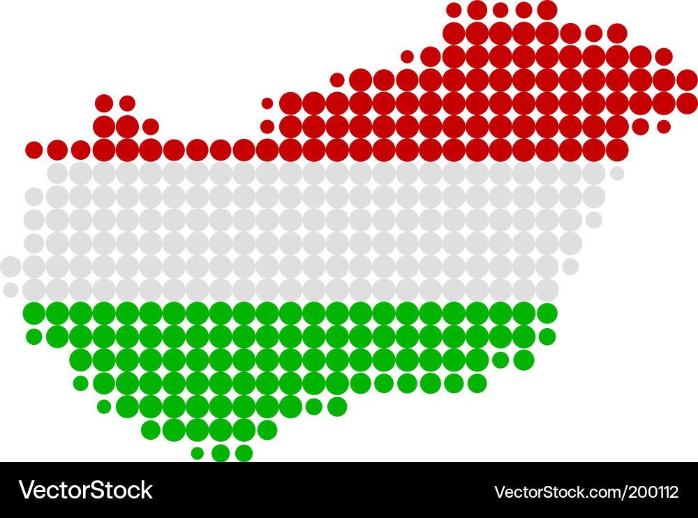Hungary Map and Flag Vector Image