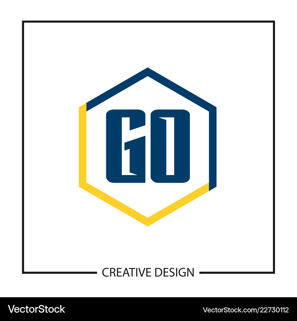 Initial letter go logo template design Royalty Free Vector