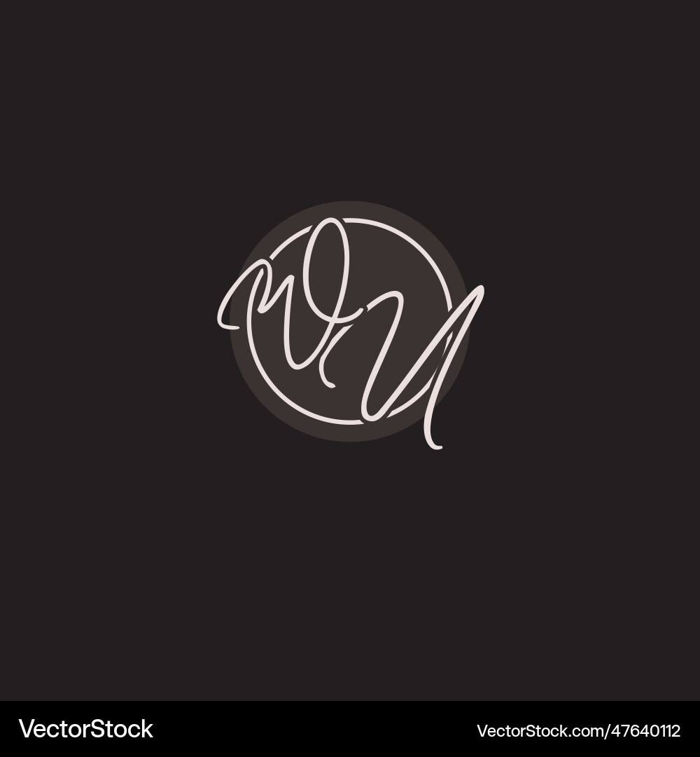 Initials wu logo monogram with simple circle line Initials wu logo monogram with simple circle line Vector Image