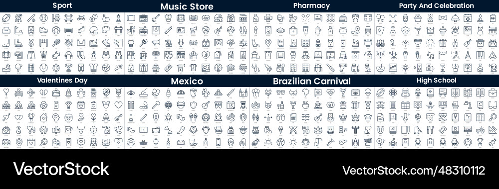Linear style icons pack in this bundle include Linear style icons pack in this bundle include vector image