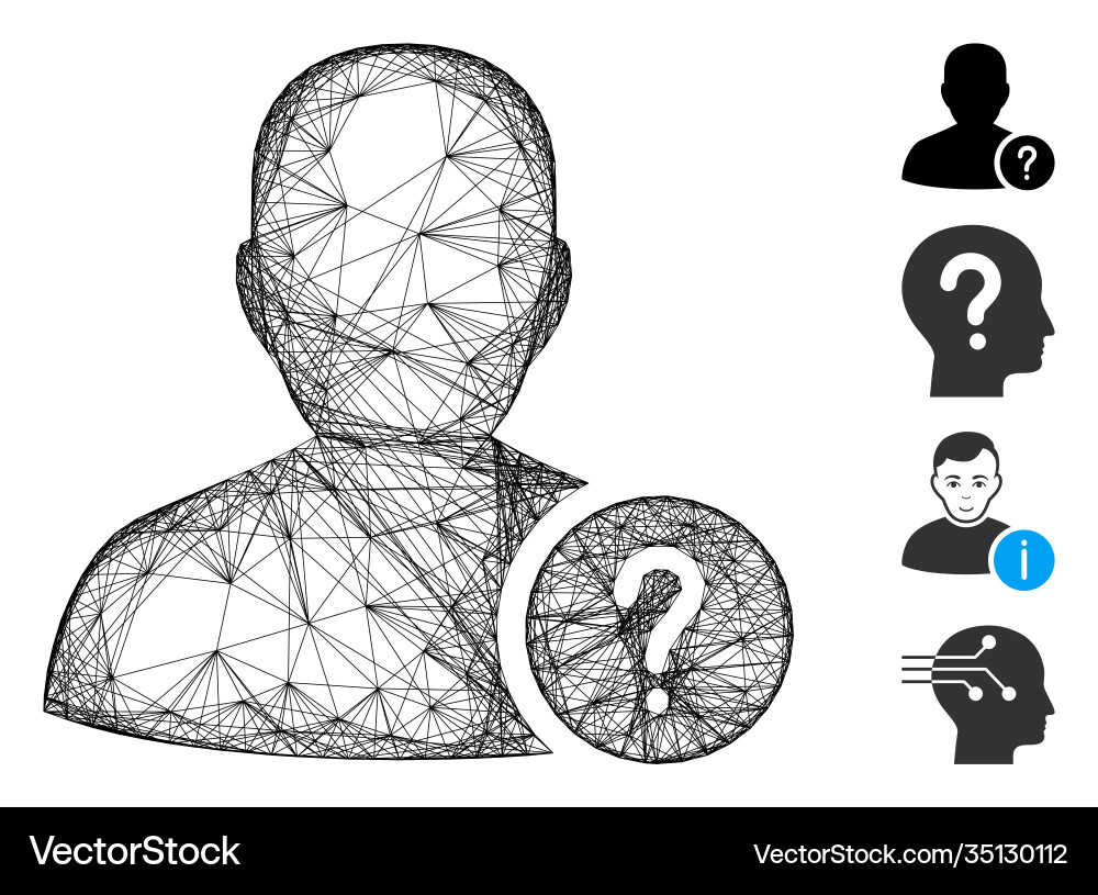 Linear user status mesh Linear user status mesh vector image