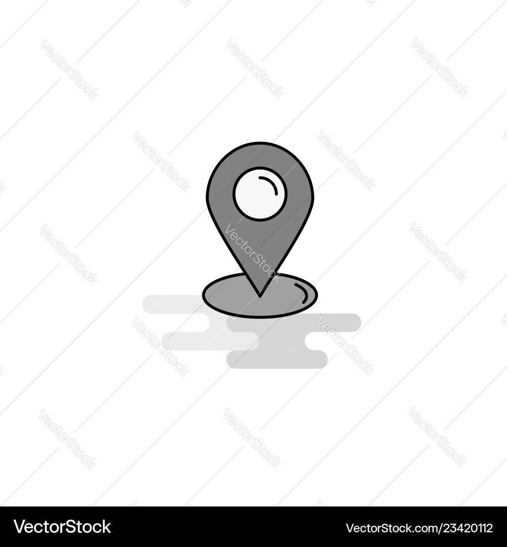 Map pointer web icon flat line filled gray Map pointer web icon flat line filled gray vector image