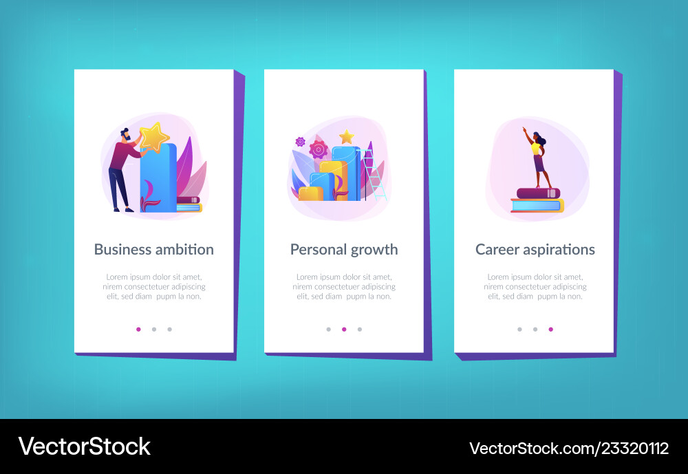On the way to success app interface template On the way to success app interface template Vector Image