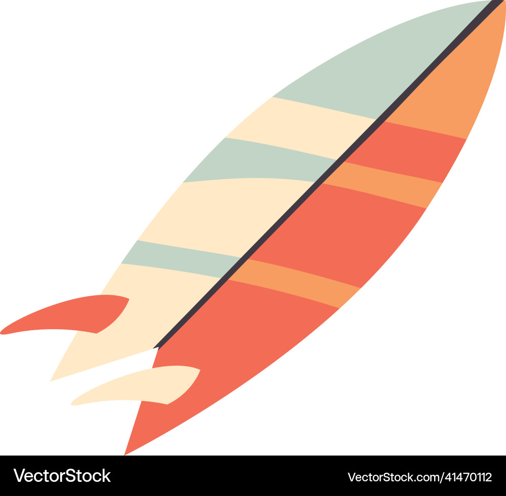 Orange surfboard Royalty Free Vector Image - VectorStock
