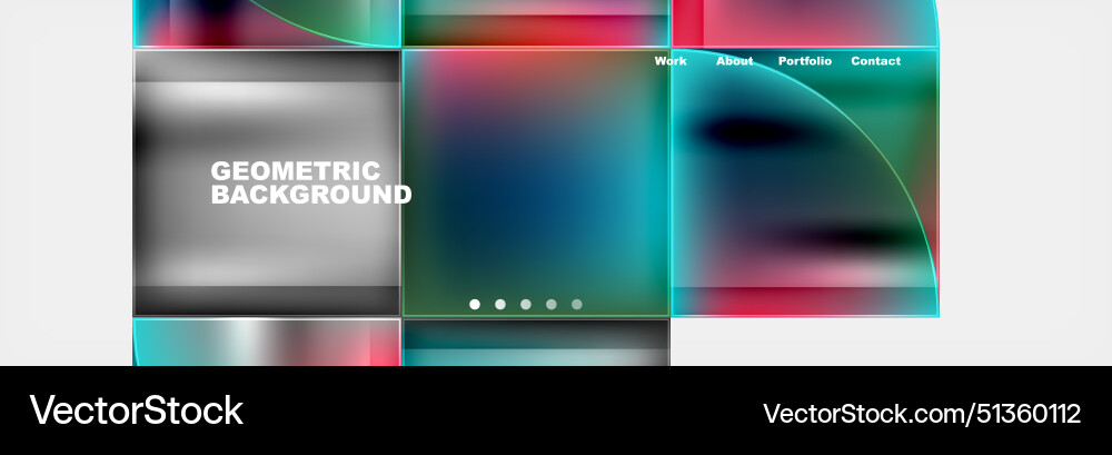 Round triangles and squares web site page template Vector Image