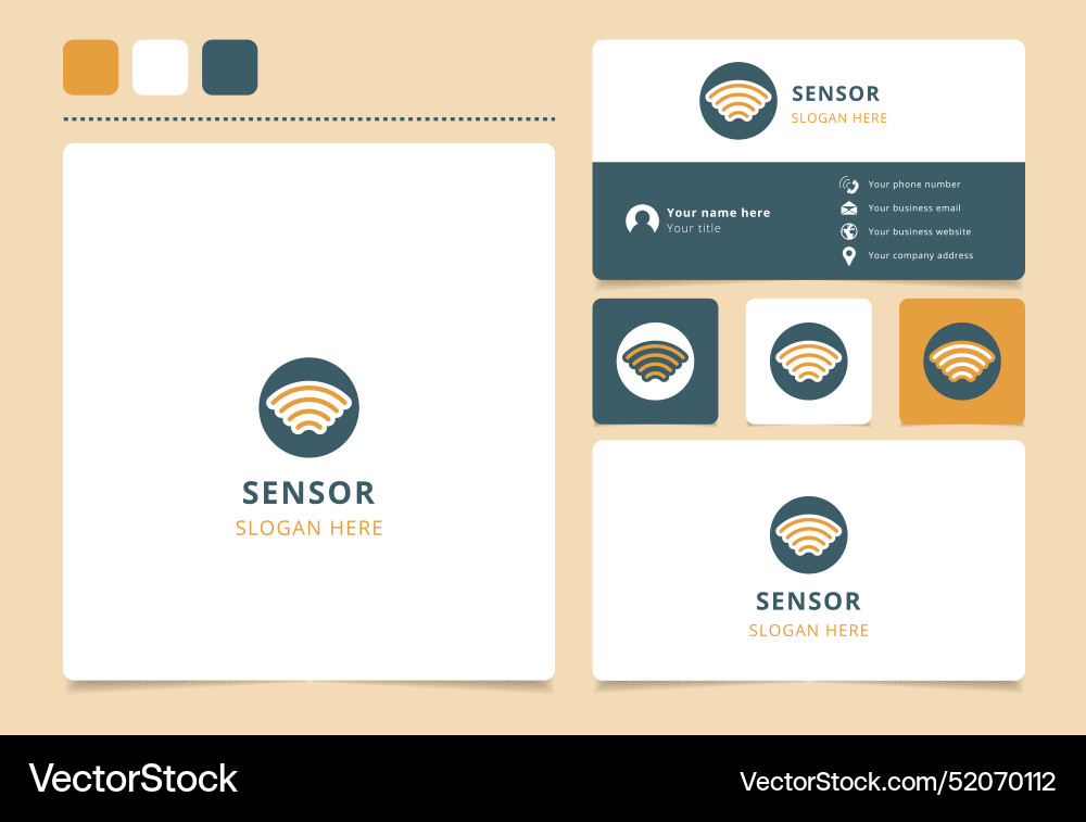 Sensor logo design combining wifi signal symbol Sensor logo design combining wifi signal symbol vector image