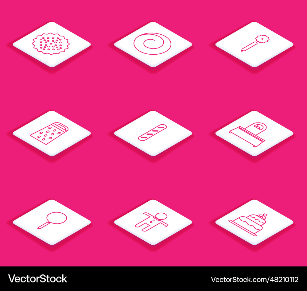Set line cracker biscuit roll bun with cinnamon Set line cracker biscuit roll bun with cinnamon vector image