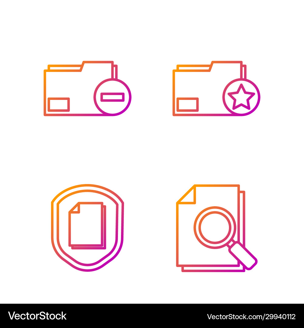 Set line document with search protection Vector Image