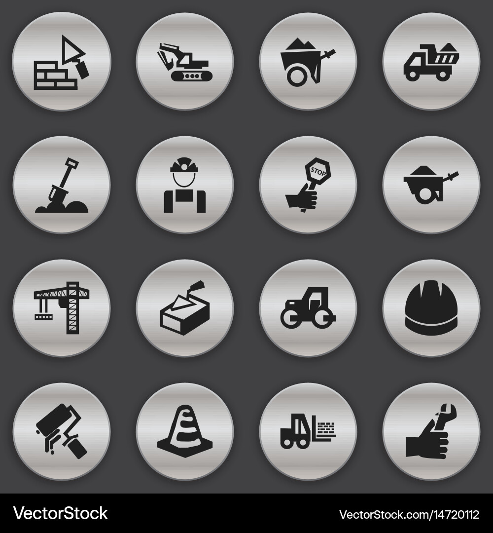 Set of 16 editable structure icons includes vector image