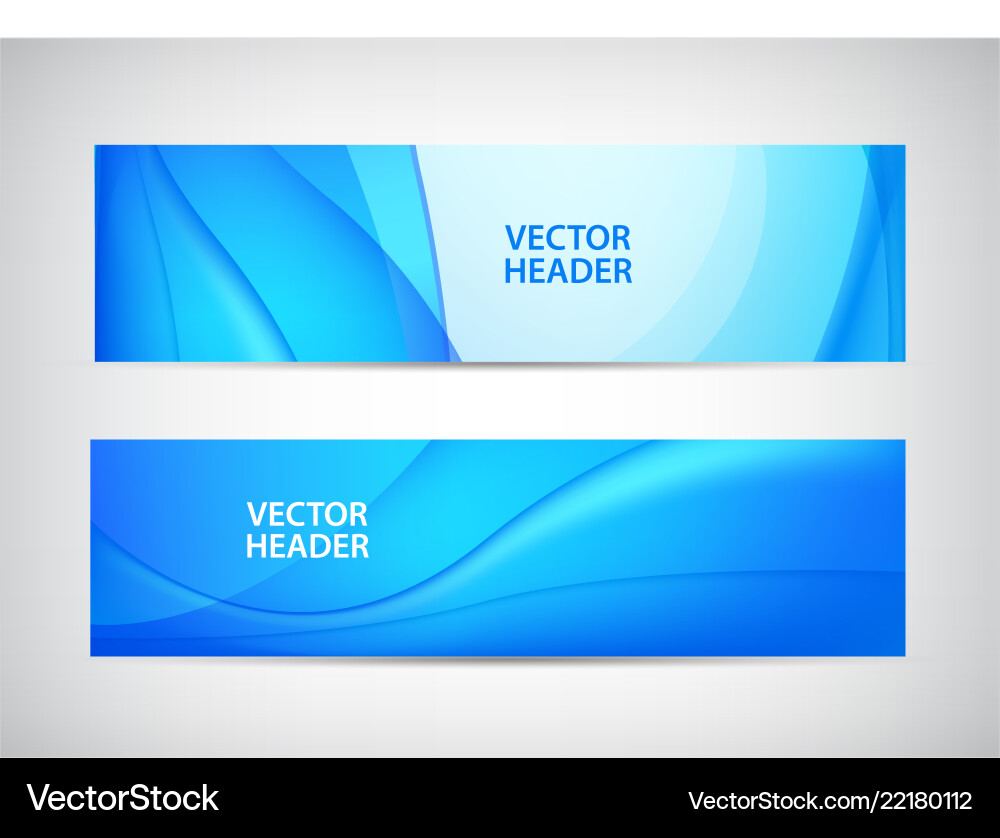 Set of abstract wavy horizontal headers Vector Image