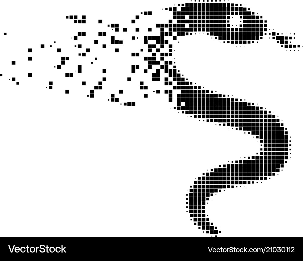 Snake disintegrating pixel icon Snake disintegrating pixel icon vector image