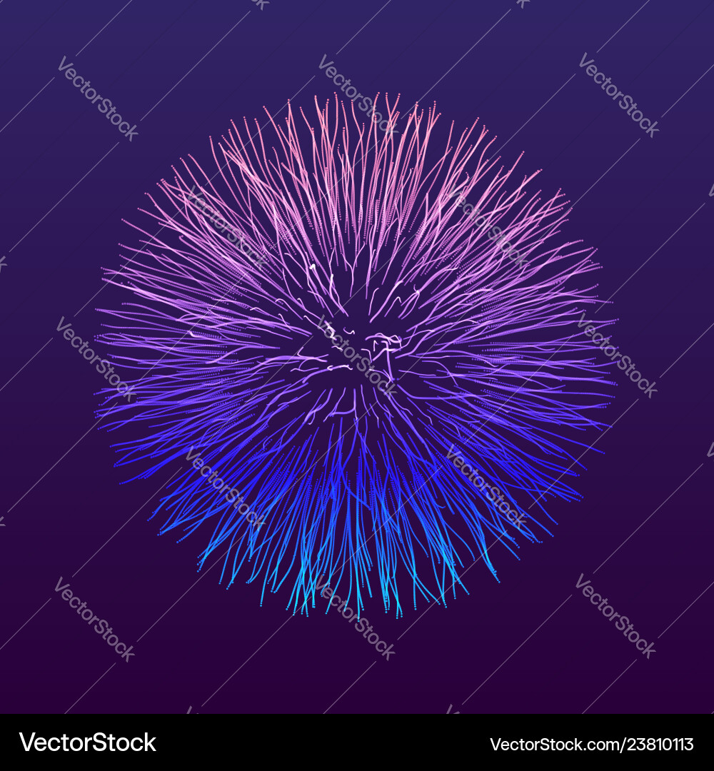 3d abstract sphere array with dynamic particles 3d abstract sphere array with dynamic particles vector image