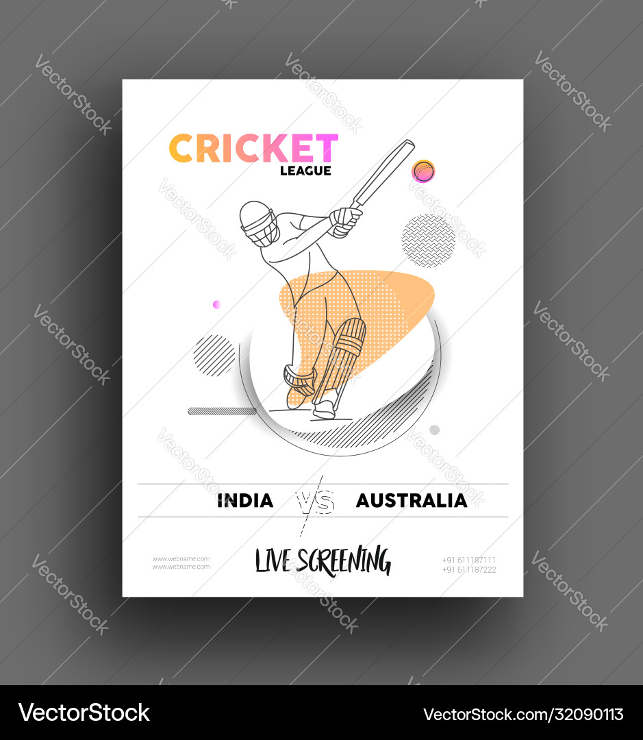 Abstract colorful pattern with batsman and bowler Abstract colorful pattern with batsman and bowler Vector Image