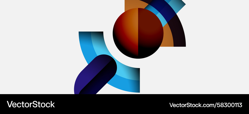 Abstract shapes overlap creating dynamic Vector Image