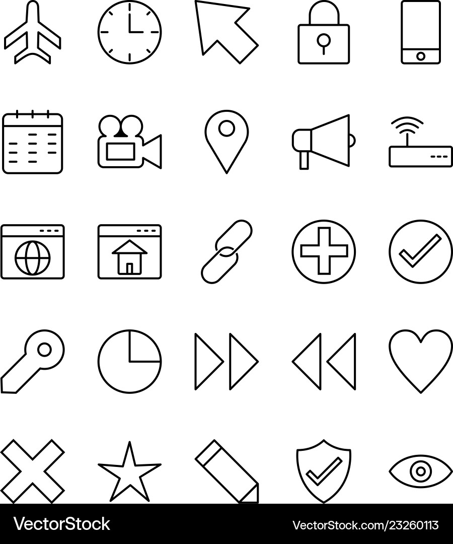 Basic ui icon set Basic ui icon set vector image