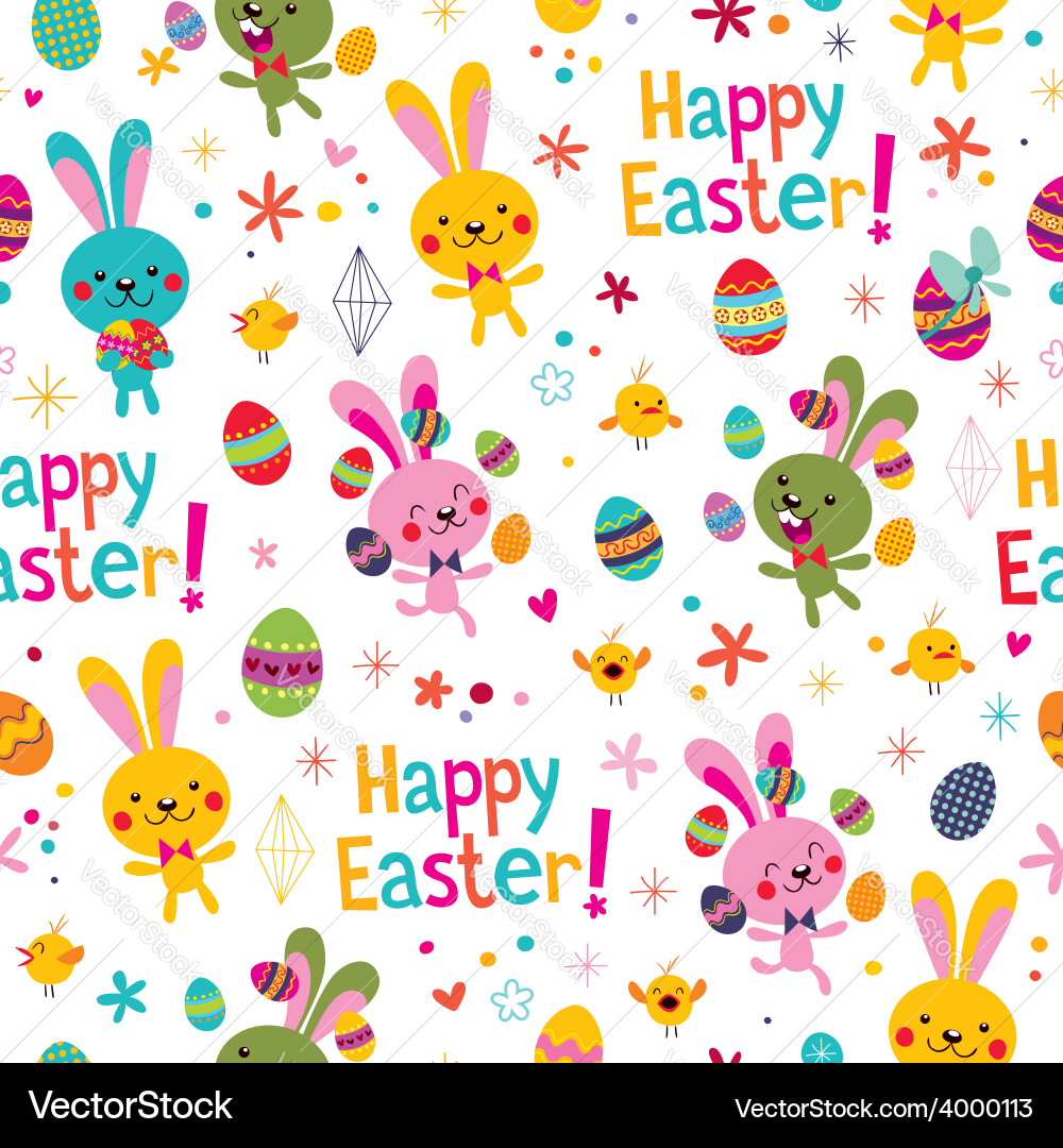 Cheerful Easter Pattern vector image