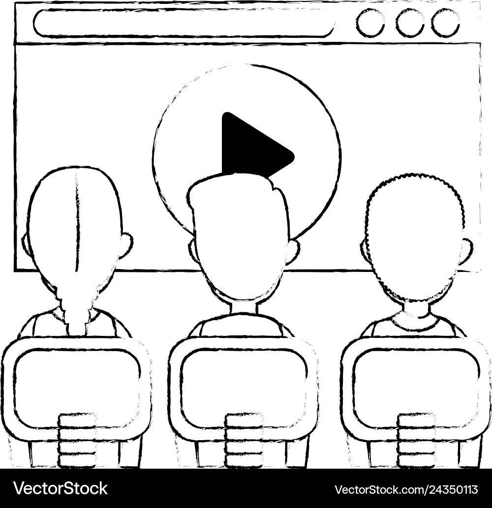 Class with media player in display Class with media player in display Vector Image