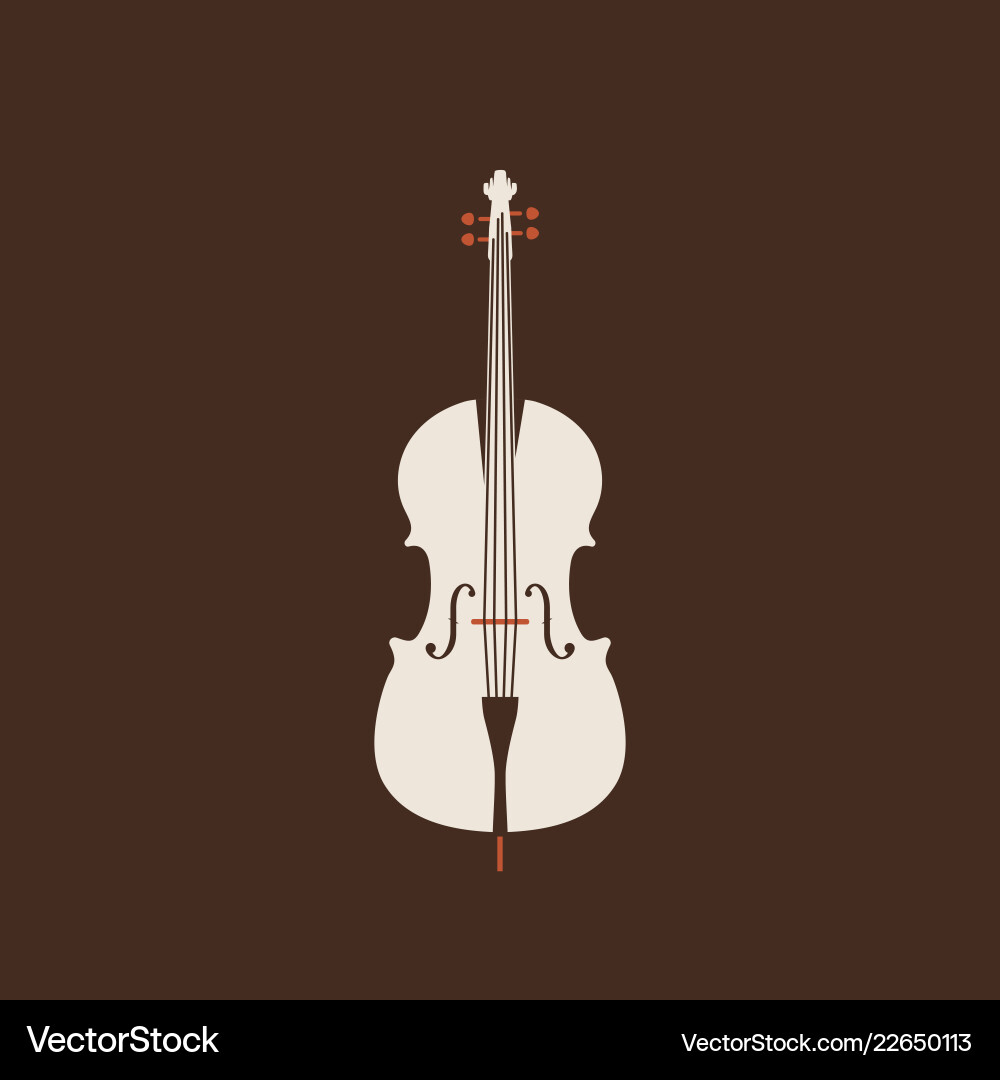 Classical Cello Icon - String Instrument Vector Image