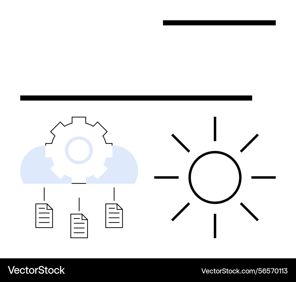 Cloud Automation Linked Document Workflow vektorbild