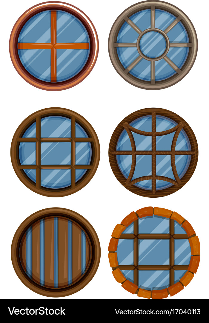 Different design of round window Vector Image