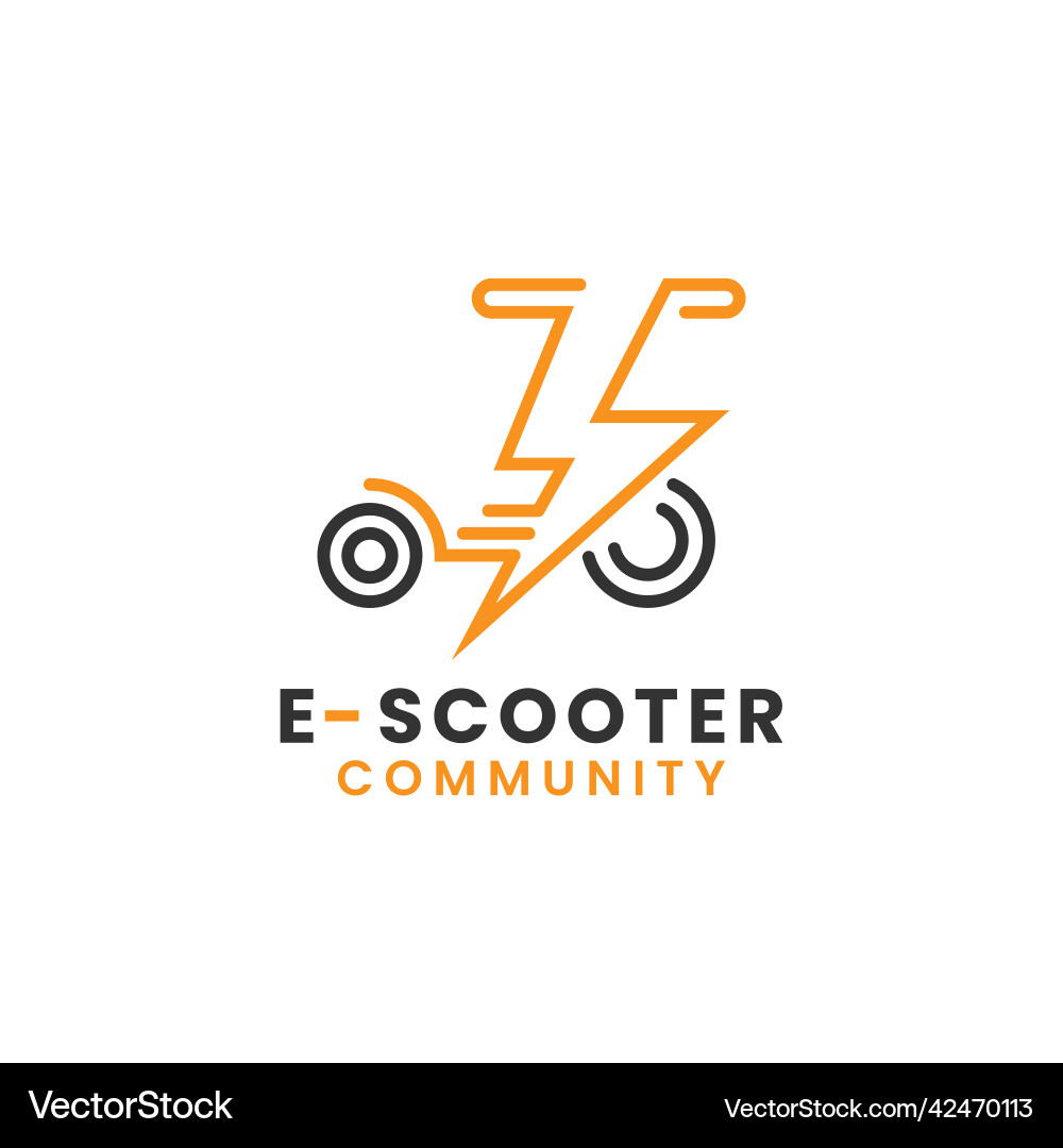 Electric scooter logo design with minimalist – Royalty-Free Vector |  VectorStock, image size:1000x1080